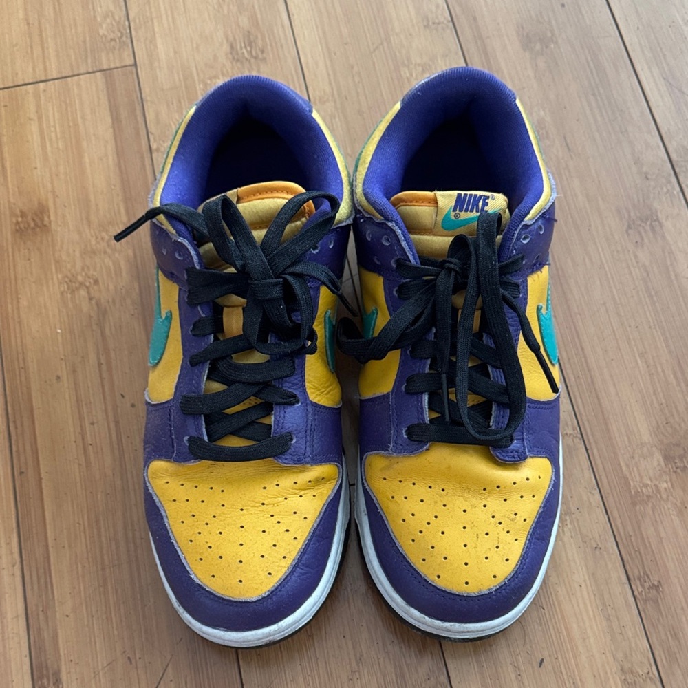Nike Vibrant Yellow and Purple Shoes with Teal Accents - Picture 2 of 4